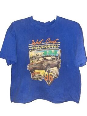 Obsessive Love West Coast California Racing Car Women’s Cropped Tshirt Sz L
